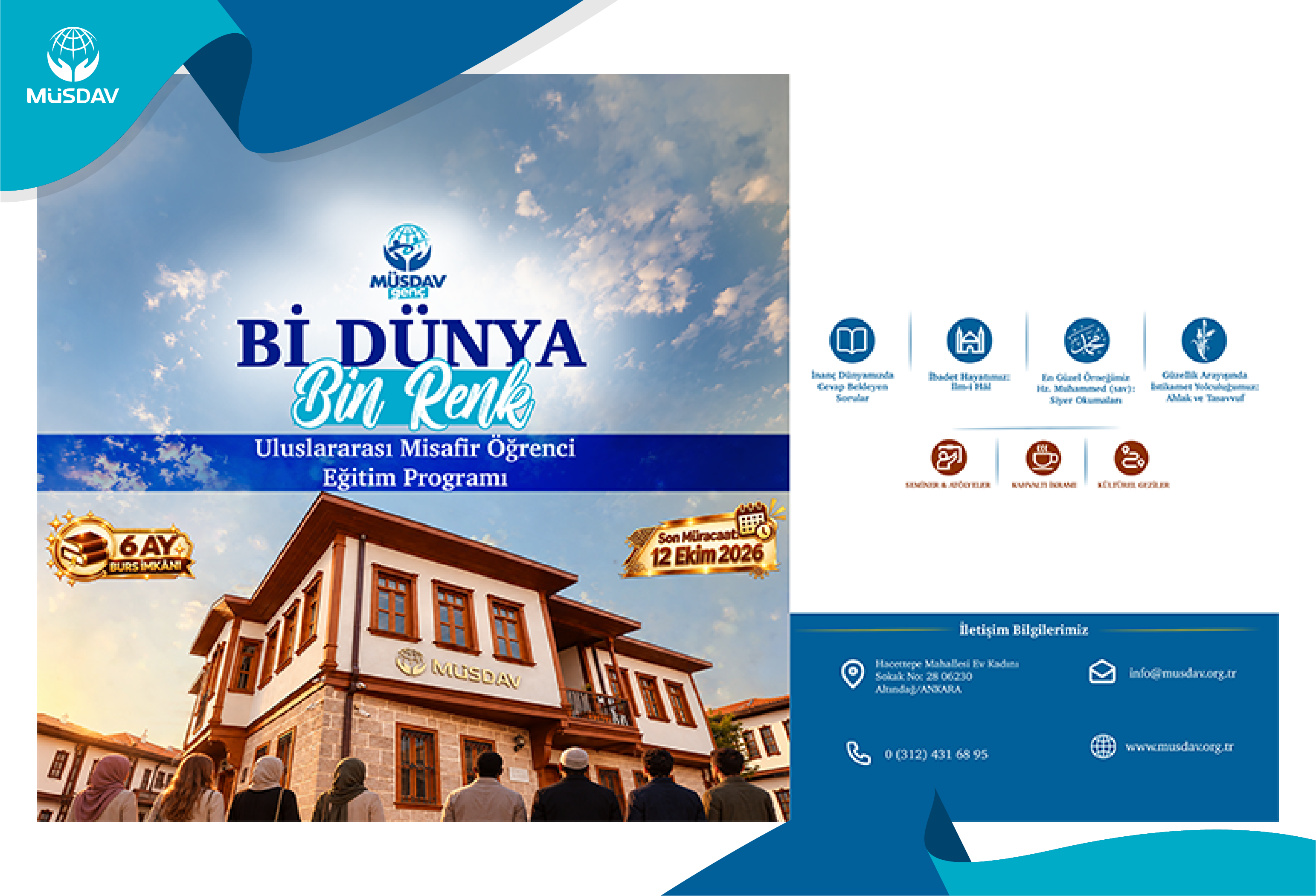 MÜSDAV Genç “Bi Dünya Bin Renk” Uluslararası Misafir Öğrenci Eğitim Programı Başvuruları Başladı 